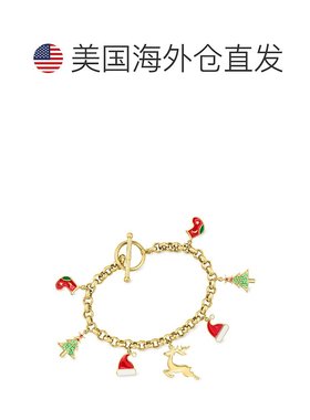 自营Ross-Simons Multi-Gemstone Christmas Charm Toggle Bracel