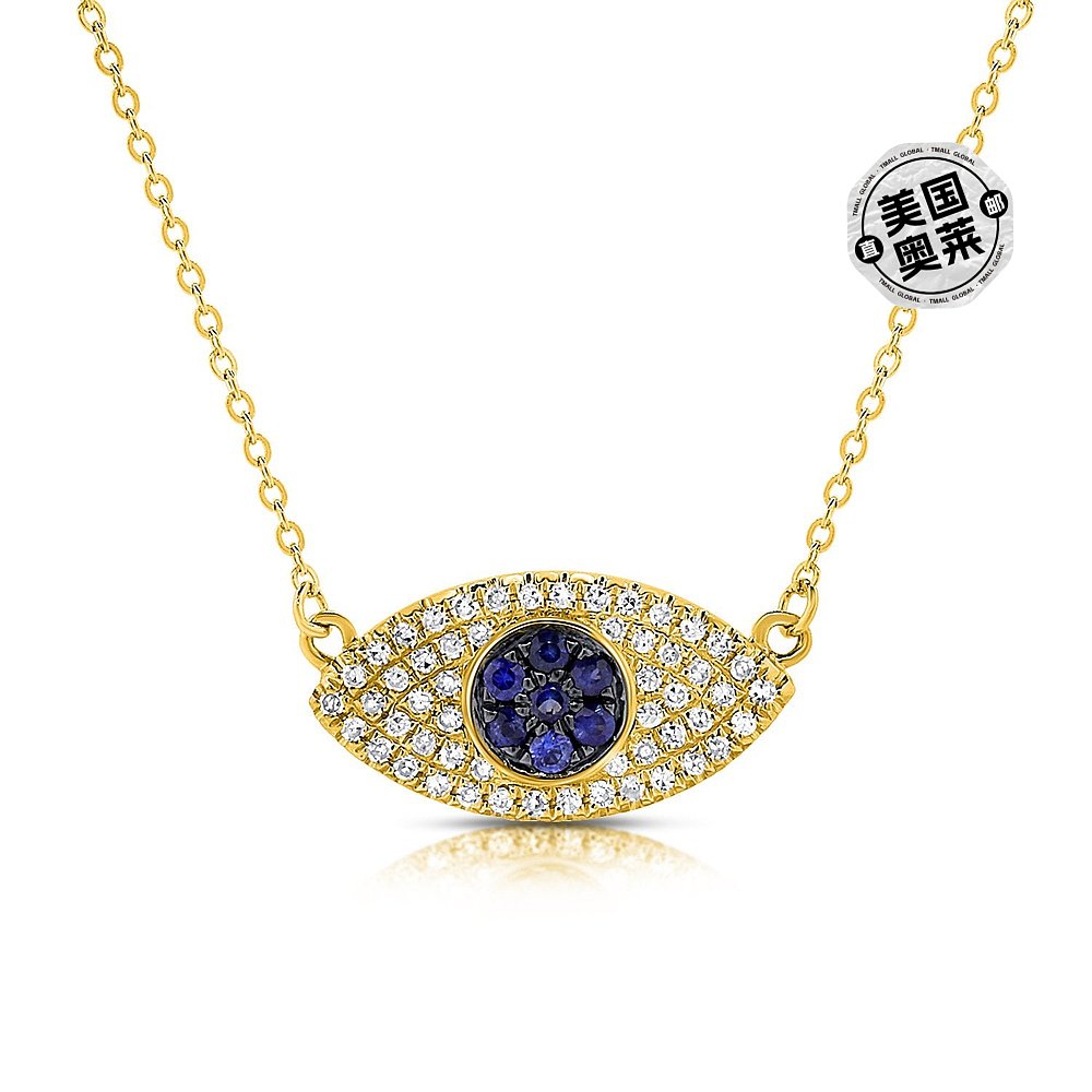 sabrina14k Gold & Diamond Evil Eye Necklace - yellow 【美国 - 图0