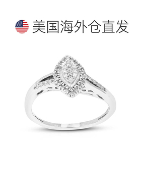 自营vir jewels1/5 克拉圆形实验室培育钻石订婚戒指 .925 纯银爪