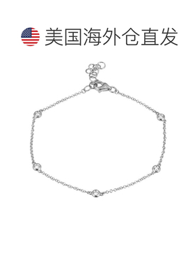 自营sabrina14K White Gold Diamond Bezel Bracelet - white gol