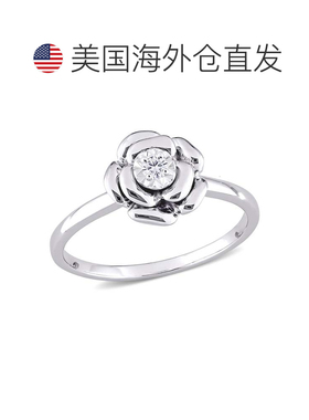 自营 925 纯银 Mimi & Max 钻石装饰花戒指 - 白色 美国奥莱直发