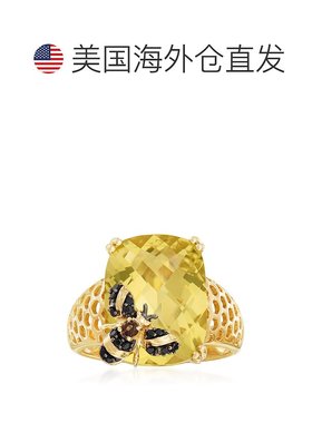 Ross-Simons Lemon Quartz Bee Ring With Multi-Gemstone Accent