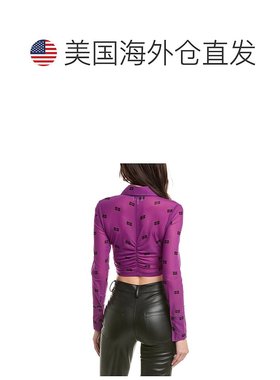 GANNI 印花网布短款衬衫 - 紫色 【美国奥莱】直发