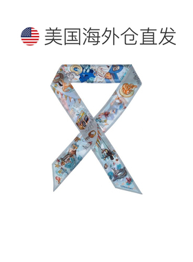 自营salvatore ferragamoFerragamo丛林派对印花真丝围巾-蓝色