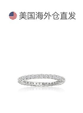 自营 Ross-Simons 14kt 白金钻石永恒戒指 - 白色 美国奥莱直发