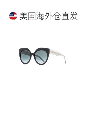 自营 Elie Saab 女士猫眼太阳镜 ES081/S 8079O 黑色/透明灰色 55