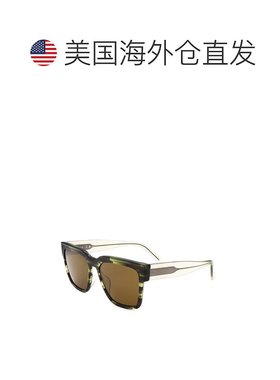 自营Fossil Men's Khaki Horn 54mm Sunglasses - khaki horn 美