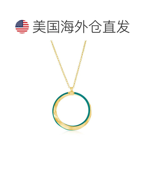 自营simona纯银 Petrolio 珐琅扭纹项链 - 镀金 - 绿色 美国奥莱