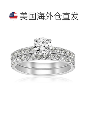 自营pompeii31 克拉钻石订婚结婚戒指法式密钉镶 14k 白金 - 14k