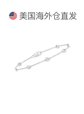 自营925 纯银 Ross-Simons 钻石站手链 - 7 英寸 美国奥莱直发