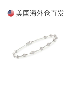 自营14 克拉黄金 Ross-Simons 钻石站手链 - 7 英寸 美国奥莱直发