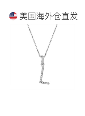 自营 sabrina14k 白金和钻石初始项链 - 白色 l 美国奥莱直发礼物