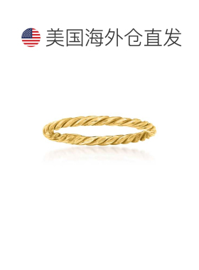 自营 Ross-Simons 18kt 黄金绳环 黄色 美国奥莱直发戒指