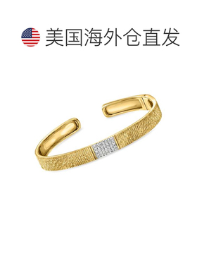 自营Ross-Simons Diamond Cuff Bracelet in 18kt Gold Over Ster