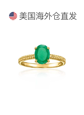 自营Ross-Simons Emerald Twisted Ring in 10kt Yellow Gold - g