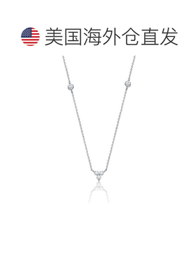 自营geneviveSterling Silver White Gold Plating with Clear Cu
