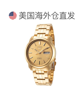 自营Seiko Men's Series 5 Gold Round 43mm - gold 美国奥莱直发