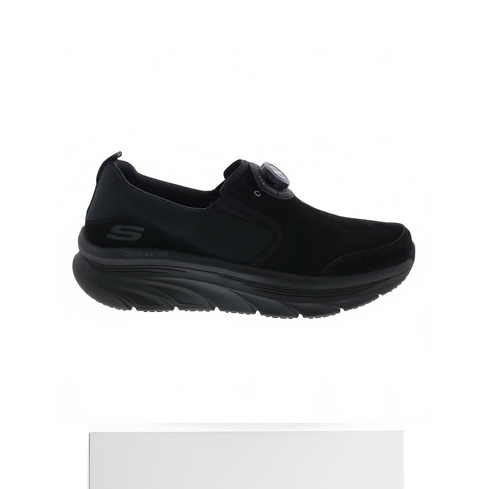 自营skechersMen's D'lux Walker Regate Slip On Shoes In Black - 图3