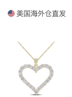 自营 mimi & max2 2/5 CT DEW 创造莫桑石心形吊坠带链子镀黄色纯