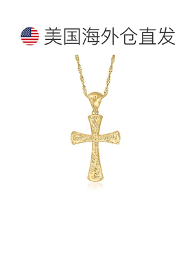 自营ross-simonsRoss Simons意大利18K金镀银十字架吊坠项链-黄色