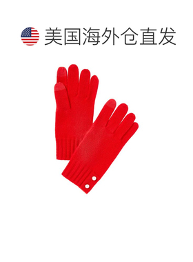 自营Phenix珍珠纽扣袖口羊绒手套-红色 美国奥莱直发