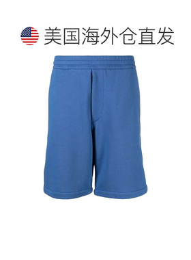 自营Alexander Mcqueen Men's Logo-Tape Jersey Shorts - blue