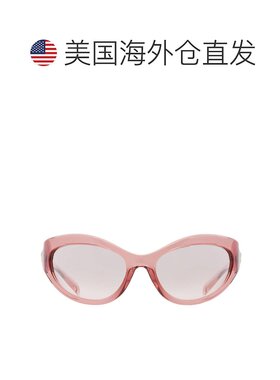 自营Versace Light Brown Silver Mirror Cat Eye Ladies Sunglas