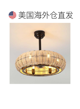 自营jonathan yCassidy 6-Light LED Ceiling Fan, Metal/Rattan