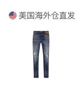 自营Palm Angels Cotton Straight-Leg Men's Jeans - blue 美国