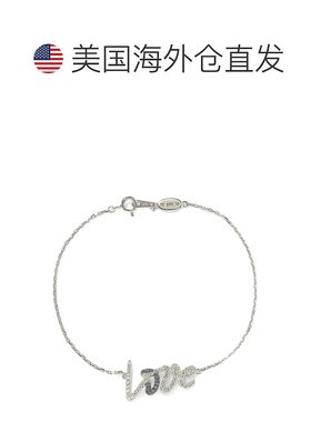 自营 Suzy Levian 纯银蓝宝石和钻石口音爱情手链 - 蓝色 美国奥