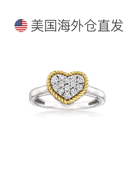 自营Ross-Simons Pave Diamond Heart Ring in Sterling Silver a