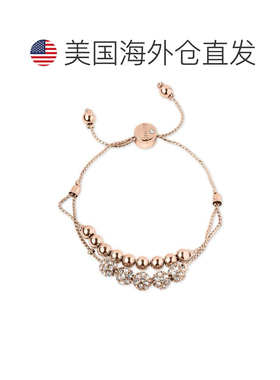 1h可退 【美国直邮】GUESS|密镶珠饰双排滑扣手链