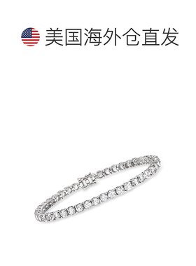 自营925 纯银 Ross-Simons 白色托帕石网球手链 - 7 英寸 【美国