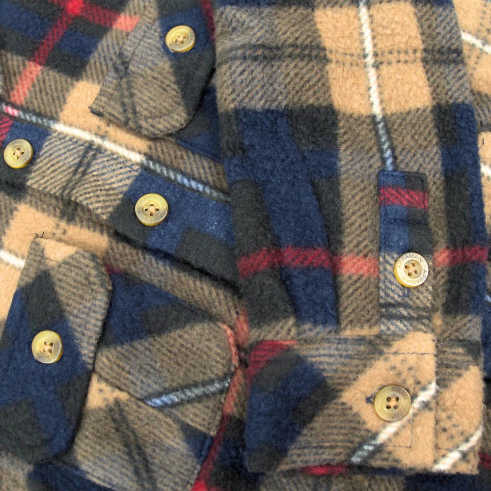自营appamanBoys' Snow Fleece Shirt In Navy/khaki Plaid - nav - 图2