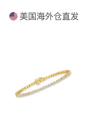 自营 Ross-Simons 18 克拉金圆形明亮式切割钻石网球手链 - 7 英