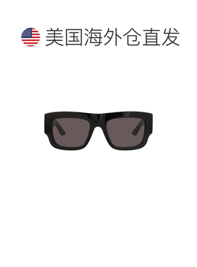 自营alexander mcqueen方形复古醋酸板材太阳镜-黑色黑色灰色 美