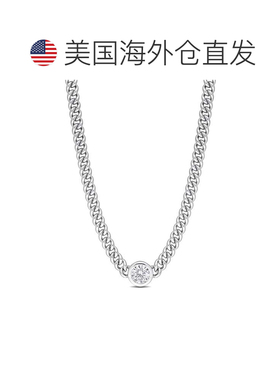 自营Mimi & Max 1 5/8 CT TGW 纯银打造白色蓝宝石项链 - 白色 美