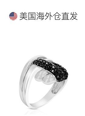 自营 vir jewels 2/3 cttw 黑色钻石戒指 .925 纯银镀铑 - 银 美