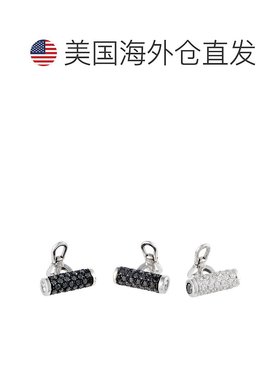自营 de Grisogono 配饰 18K 白金全白色和黑色钻石燕尾服切换按
