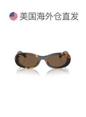 自营miu miu深色哈瓦那大款椭圆太阳镜醋酸纤维-黑色 美国奥莱直