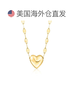自营Ross-Simons Italian 10kt Yellow Gold Puffed Heart Neckla