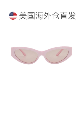 自营Versace Light Pink Mirror Silver Cat Eye Ladies Sunglass