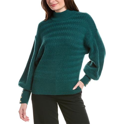 自营Elie Tahari Balloon Sleeve Turtleneck Cashmere Sweater - - 图0