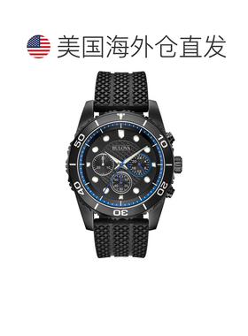 自营Bulova Men's Sport 43mm Quartz Watch - black 美国奥莱直