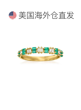 自营 ross-simons 罗斯-西蒙斯翡翠和 . 14 克拉黄金钻石戒指 -