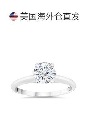 自营 pompeii33/8 克拉实验室制造单石钻石订婚戒指 14k 白金 - 1