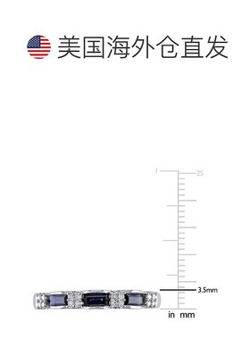 美国直邮Julianna B女士戒指银质蓝色闭口蓝色简约个性时尚气质