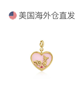 自营Ross-Simons Pink Opal Heart Charm With Single Rhodolite
