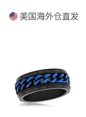 自营blackjackBACKJACK 不锈钢黑色配蓝色古巴链环 - 蓝色 美国奥