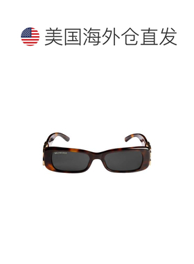自营balenciaga龟形王朝长方形徽标太阳镜-灰色 美国奥莱直发